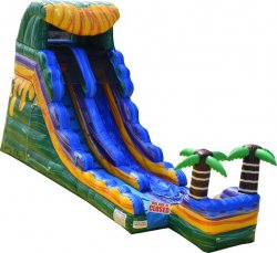16 ft Single Lane Green Oasis Wet or Dry Slide