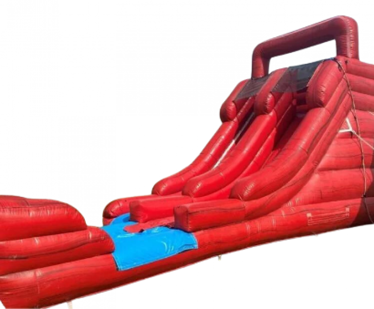 16 ft Single Lane Red Water Slide