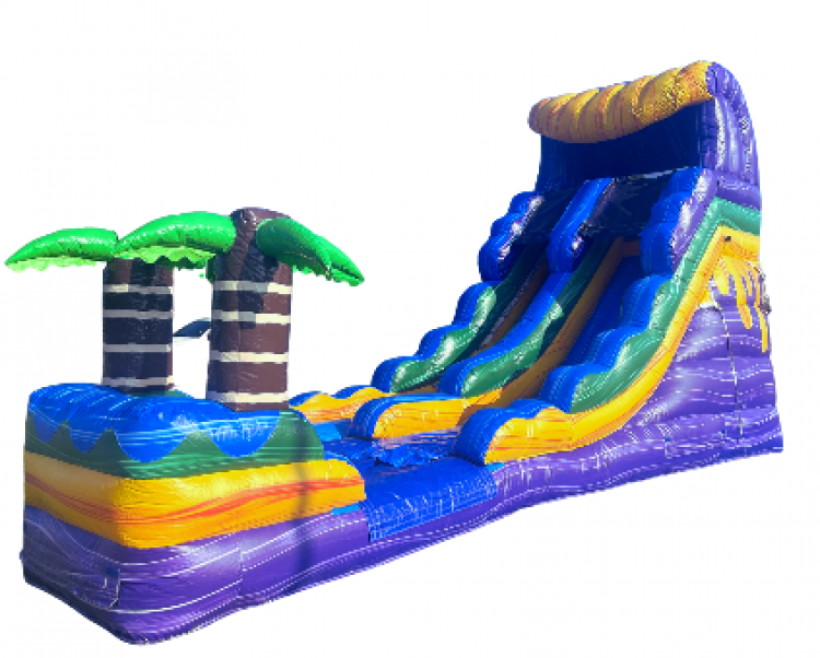 16 ft Single Lane Purple Oasis Water Slide