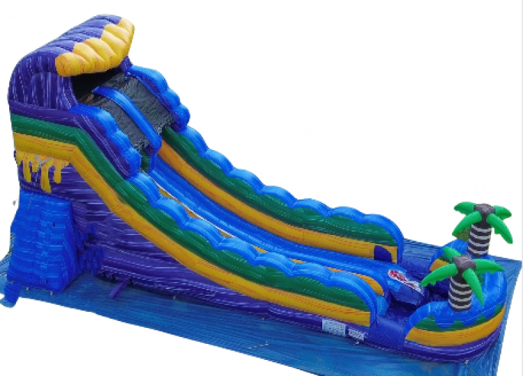 18 ft Single Lane Purple Oasis Wet or Dry Slide