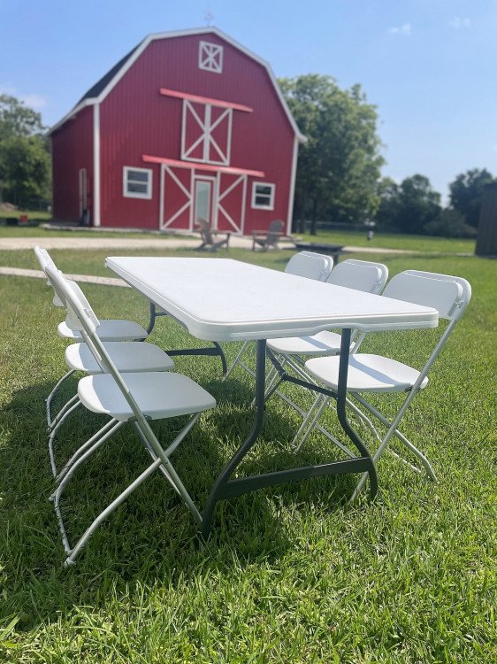 Bundle of 6 ft Rectangle Table with 6 Chairs