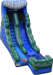 16 ft Single Lane Wave Marble Blue Water Slide