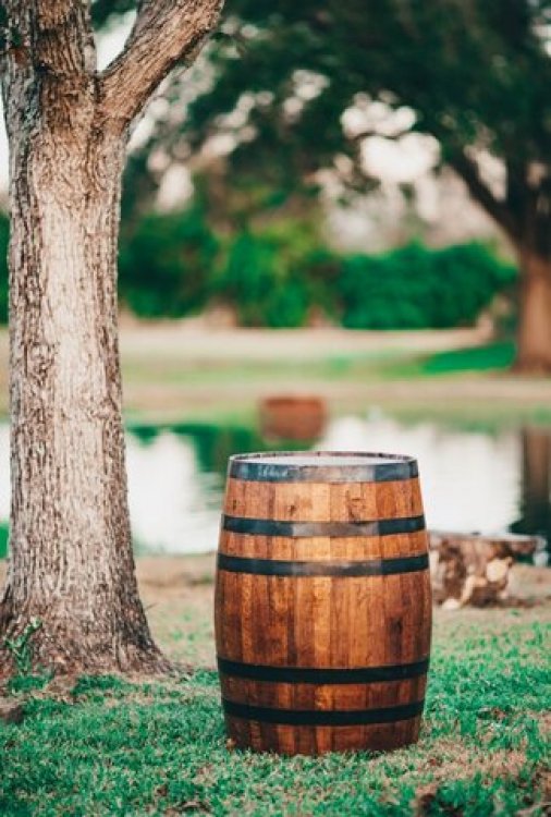 Rustic Whiskey Barrels - Viking Party Rentals Alvin TX