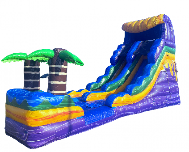 16 ft Single Lane Purple Oasis Water Slide-#26