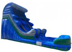 18 ft Single Lane Blue Wave Waterslide