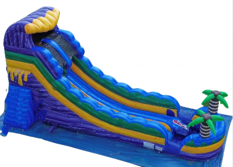 18 ft Single Lane Purple Oasis Water Slide-#37