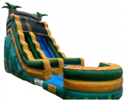 20 ft Single Lane Green Tropical Water Slide