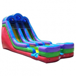 18 ft Double Lane Retro Rainbow Water Slide-#32