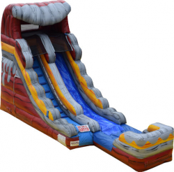 16 ft Single Lane Volcano Marble Red Water Slide