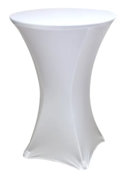 White- Fitted Stretch Table Cover for 30 Cocktail Table